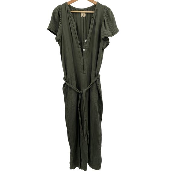 9seed S green cotton gauze jumpsuit - Picture 1 of 4